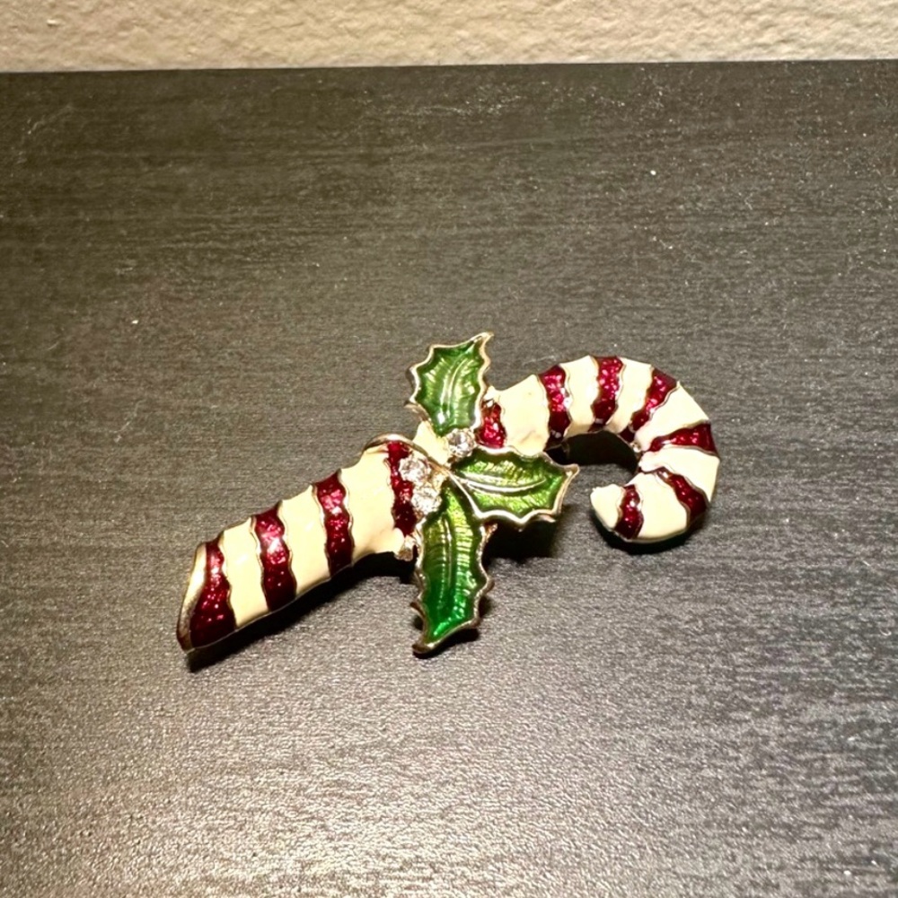 Christmas Candy Cane Pin/Brooch